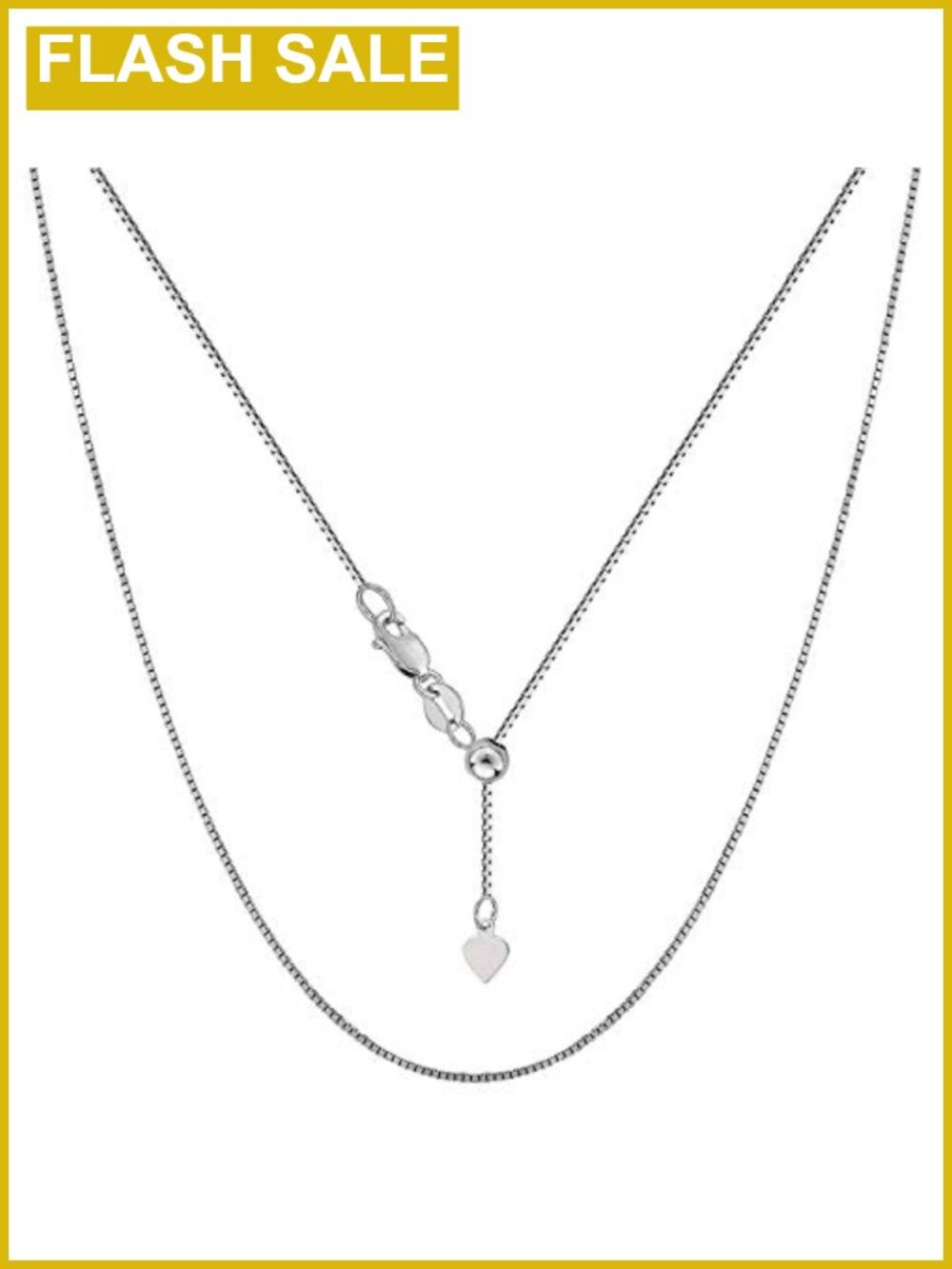 925 Sterling Silver Box Chain Bolo Necklace Adjustable 14-24 Inch Women